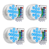 Kit 4 Luminária Piscina Leds Rgb Colorida Magnética Ventosa