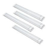 Kit 4 Luminária Tubular Led 36w 120cm Sobrepor Slim Calha