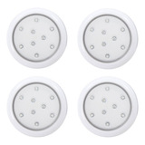 Kit 4 Luminárias De Piscina Led Colorido Ip68 12v 9w 80mm