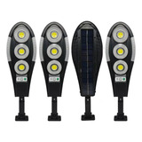 Kit 4 Luminárias Solar Luz Led Sensor Presença Poste 150w M5