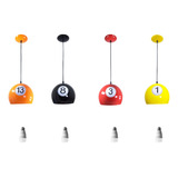 Kit 4 Lustre Bola Grande Color Lâmpadas Mesa Bilhar Bares