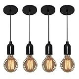 Kit 4 Lustre Pendente Luminária Suporte Para Lâmpada Não Inclusa Vivare Iluminação Pendente4149 4 PR Preto Pequeno