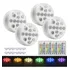 Kit 4 Luz Led Piscina Colorida Controle Remoto Pilha Ventosa