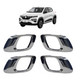Kit 4 Maçanetas Gatilho Puxador Interno Kwid Haste Curva
