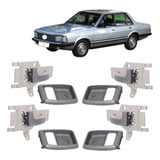 Kit 4 Maçanetas Interna Del rey 1981 1991 Preta Com Moldura
