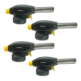 Kit 4 Maçarico Culinário Automático Portátil Com Regulagem
