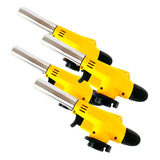 Kit 4 Maçaricos Culinário Portátil Regulagem Profissional