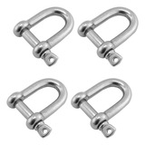 Kit 4 Manilha Reta Aço Inox 10mm Náutico Barco Veleiro