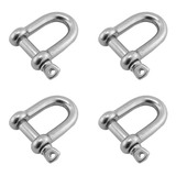 Kit 4 Manilha Reta Aço Inox 6mm Náutico Barco Veleiro
