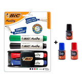 Kit 4 Marcadores caneta P Quadro Branco apagador 3 Tintas