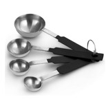 Kit 4 Medidor Culinário Colher Aço Inox Chef Cozinha Medir