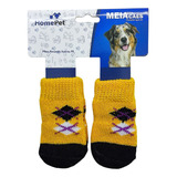 Kit 4 Meias Amarela Pet Antiderrapante Para Cachorro Gato G