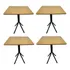 Kit 4 Mesa Bistrô 76cm Tampo Canela 60cm P  Bar Padaria Rest Cor Marrom