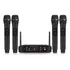 Kit 4 Microfone Sem Fio Profissional Uhf Led Com Receptor Ec
