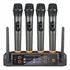 Kit 4 Microfones Profissional Sem Fio Uhf 4 Canais 50 Metros