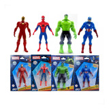 Kit 4 Mini Bonecos Heróis Marvel Vingadores Colecionador