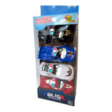 Kit 4 Mini Carrinhos De Policia Brinquedo Fricção Infantil