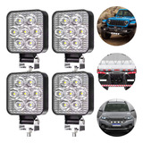 Kit 4 Mini Farol De Milha Led Quadrado 21w Universal Potente