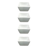 Kit 4 Mini Finger Food Quadrado De Porcelana 90ml Petisco