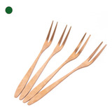 Kit 4 Mini Garfo Talher Petisco Aperitivo Fondue Buffet Rose