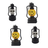 Kit 4 Mini Lamparina Led Halloween Diversão Caveira Abóbora