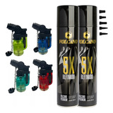 Kit 4 Mini Maçarico Recarregável 2 Refis Gás Refinado 5x