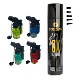 Kit 4 Mini Maçarico Recarregável Refil Gás Refinado 5x