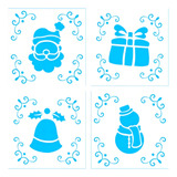 Kit 4 Mini Stencils Natal 1 Bolo Doce Decoração Blue Star