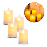 Kit 4 Mini Vela Led Chama Viva 5 5cm 3 6cm Natal Decoração