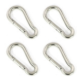 Kit 4 Mosquetão 6mm Inox 316ss Polido Náutico Academia