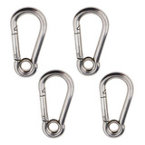 Kit 4 Mosquetão Inox Trava Automática 7mm X 70mm Com Olhal
