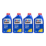 Kit 4 Óleo Motor Mobil Super 15w40 Api Sl Semissintético