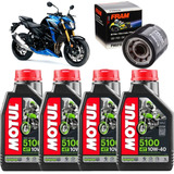 Kit 4 Oleo Motul 5100 10w40 Filtro Oleo Fram Suzuki Gsxs 750