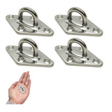 Kit 4 Olhal Aço Inox Suporte Base Losango Barco Ø5mm 175kg