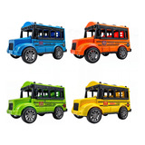 Kit 4 Ônibus Escolar Brinquedo Infantil Movido À Fricção