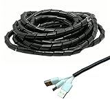 Kit 4 Organizador De Fios Cabos 10-5mts Espiral 8mm Eletrônicos Organiza Esconde E Protege -Preto-