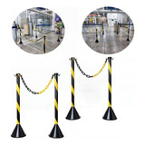 Kit 4 Organizador Fila Pedestal Separador 10m Corrente Elo