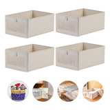 Kit 4 Organizador Guarda Roupa Cesto Caixa Dobrável Multiuso