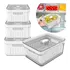 Kit 4 Organizadores Vittak Geladeira Armário Casa Cozinha Cesto Conservar Alimentos Verduras Frutas Plástico Acrílico 2 2l Clear Fresh Transparente