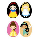 Kit 4 Papel Arroz Personalizado Ovo De Colher Princesas 250g