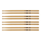 Kit 4 Pares Baqueta Pro Fire Spanking 5b Ponta De Madeira