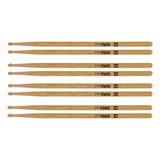 Kit 4 Pares Baqueta Pro Fire Spanking 7a Ponta De Madeira