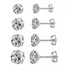 Kit 4 Pares De Brinco Aço Inox Pedra Zircônia -