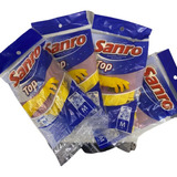 Kit 4 Pares Luva De Látex Natural Amarela Sanro Top Limpeza