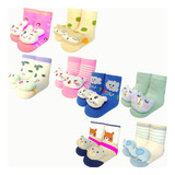 Kit 4 Pares Meia 3d Bebê Bichinho Rn Infantil Inverno Menino