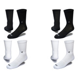 Kit 4 Pares Meias Performance Corrida Ciclismo Preta branca