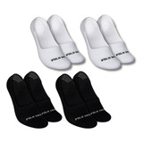Kit 4 Pares Meias Sapatilha Algodão Silicone Polo Wear