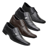 Kit 4 Pares Sapato Social Masculino Couro Legítimo R Ath 4