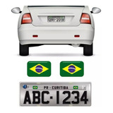 Kit 4 Pç Bandeira Brasil Placa