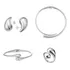 Kit 4 Pç Pulseira Anel Brinco Choker Rígida Gota Prata Luxo